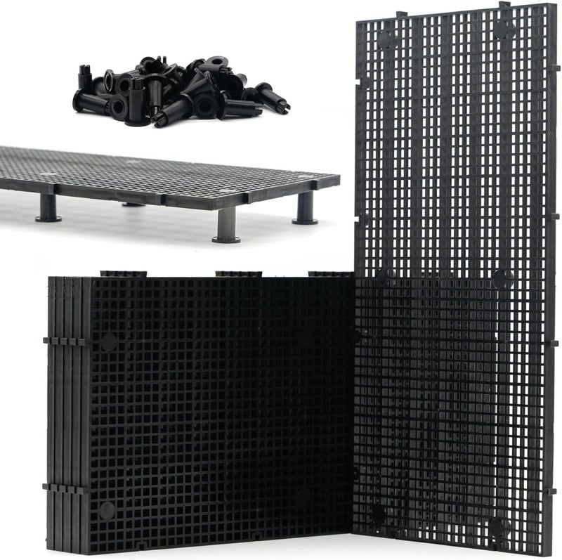 LINLAN 6 Pieces High-Density Aquarium Grid Plastic with 36 Brackets, Fish Tank Divider, Egg Crate for DIY Filtration and Bottom Protection in Aquascaping - Image 1